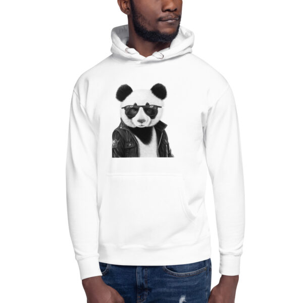 Rocky the Panda Unisex Hoodie White - Image 2