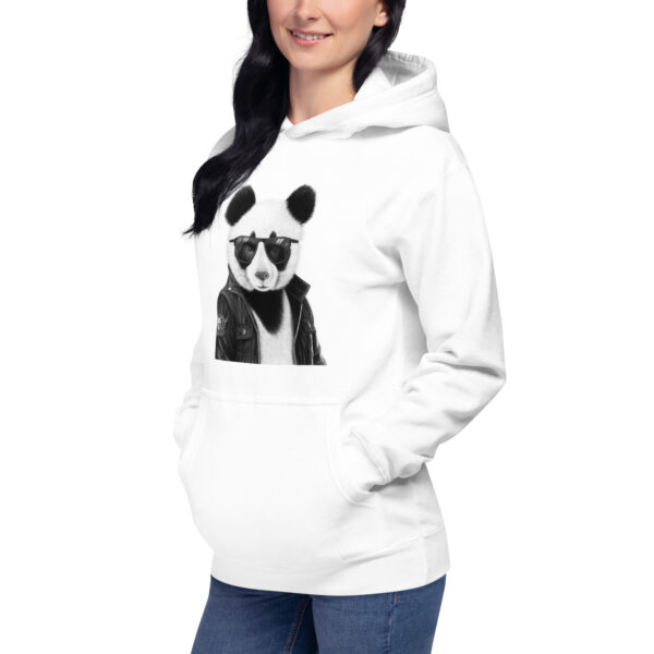 Rocky the Panda Unisex Hoodie White - Image 3