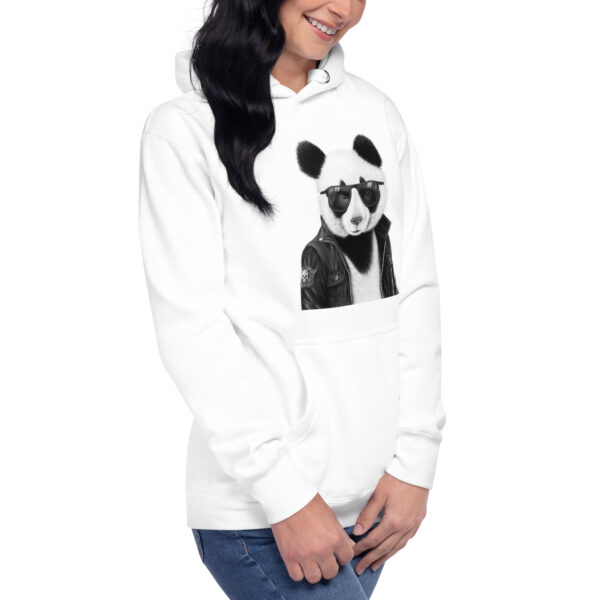 Rocky the Panda Unisex Hoodie White - Image 4